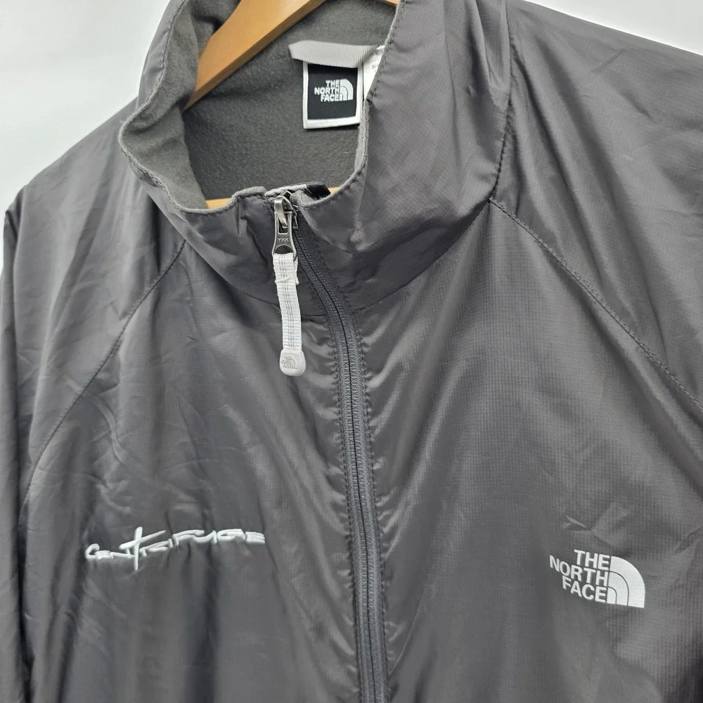 The North Face Stow Jacket Mens‎ XL Gray Full Zip Windbreaker Fleece Lined